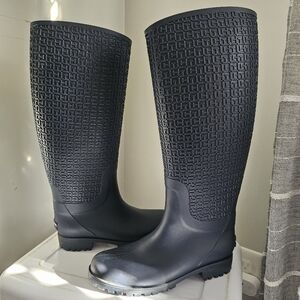 Tommy Hilfiger Navy Embossed Rain Boots